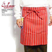 COOKMAN WAIST APRON STRIPE -RED- 233-91922画像