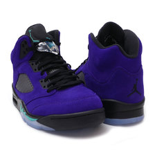 NIKE AIR JORDAN 5 RETRO GRAPE ICE/NEW EMERALD-BLACK 136027-500画像