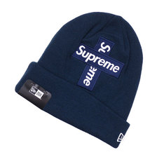Supreme 20FW New Era Cross Box Logo Beanie NAVY画像