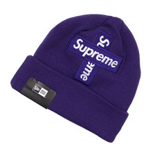 Supreme 20FW New Era Cross Box Logo Beanie PURPLE画像