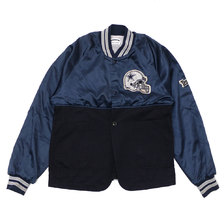 AWESOME BOY &times; Ichiryu made Remake Stain Stadium Tailored Jacket NAVY BLACK画像