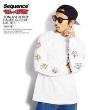 Sequence by B-ONE-SOUL TOM and JERRY FACES SLEEVE L/S TEE -WHITE- T-0770906画像