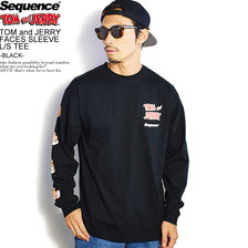 Sequence by B-ONE-SOUL TOM and JERRY FACES SLEEVE L/S TEE -BLACK- T-0770906画像