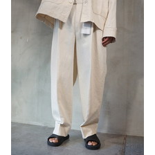 MARKAWARE DOUBLE PLEATED TROUSERS - HEMP&times;ORGANIC COTTON DRILL - A21A-02PT01C画像