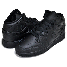 NIKE AIR JORDAN 1 MID(GS) black/black-blk 554725-091画像