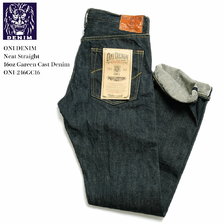 ONI DENIM Neat Straight 16oz Green Cast Denim ONI-246GC16画像
