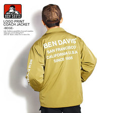 BEN DAVIS LOGO PRINT COACH JACKET -BEIGE- G-1380001画像