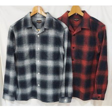THE FLAT HEAD FN-SNR-003L OMBRE CHECK FLANNELNEL SHIRT画像