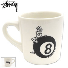 STUSSY Behind The 8 Ball Ceramic Mug 138732画像
