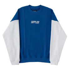 SUPPLIER BICOLOR LOGO CREW SWEAT BLUE D1-08106-007画像