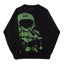 UNKNOWN GANG JACQUARD CREWNECK GREEN D1-06707-001画像