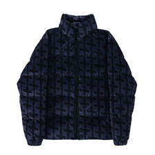 UNKNOWN DOWN FILLED VELOUR PUFFER BLACK D1-06701-001画像