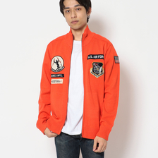 AVIREX L/S PATCHED ZIP UP KNIT 6114018画像