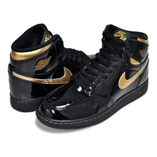 NIKE AIR JORDAN 1 HIGH OG (GS) black/metallic gold 575441-032画像