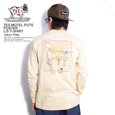 The Endless Summer TES MOTEL PUTS POSTER L/S T-SHIRT -GRAY PINK- NV-1374306画像