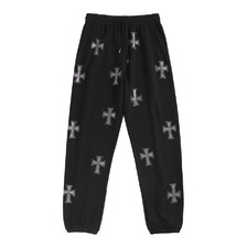 UNKNOWN BLACK CROSS RHINESTONE JOGGER BLACK D3-06708-019-BK画像