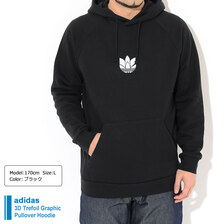 adidas 3D Trefoil Graphic Pullover Hoodie Originals GN3555画像