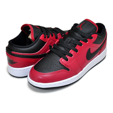 NIKE AIR JORDAN 1 LOW (GS) gym red/black-white 553560-605画像