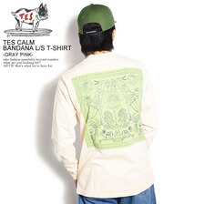 The Endless Summer TES CALM BANDANA L/S T-SHIRT -GRAY PINK- NV-1374312画像
