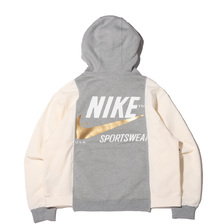 NIKE M NSW HOODIE BRS DK GREY HEATHER/PALE IVORY/WHITE DD5700-063画像