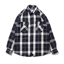 APPLEBUM Indigo Check Nel Shirt NAVY BEIGE画像