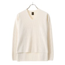 BATONER HIGH COUNT RIB V-NECK BN-21SL-019画像