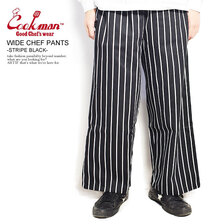COOKMAN WIDE CHEF PANTS STRIPE BLACK 231-11839画像