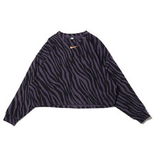 NIKE AS W NSW ICN CLSH CREW FLC AOP DARK RAISIN/BRIGHT MANGO DC6899-573画像