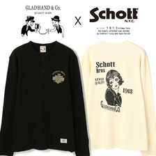 Schott &times; GLAD HAND NESTAR LADY HENRY WAFFLE LS T-SHIRT 71821101画像