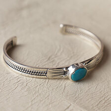 First American Traders TURQUOISE SILVER BLACELET BLACELET-E画像