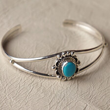First American Traders TURQUOISE SILVER BLACELET BLACELET-C画像