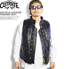 CUTRATE UPCYCLE LEATHER PADDING VEST CR-21SS007画像