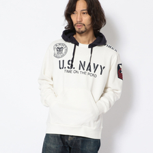 AVIREX CONTRAST SWEAT PARKA US NAVY/TYPE BLUE 6103562画像