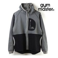 gym master ジャガード裏毛ジップフード チャコール/ブラックCRZ G533616-92画像
