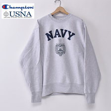 Champion USNA Reverse Weave Sweat Crew NAVY ACADEMIC SILVER画像
