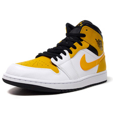 JORDAN BRAND AIR JORDAN 1 MID WHITE/BLACK/UNIVERSITY GOLD 554724-170画像