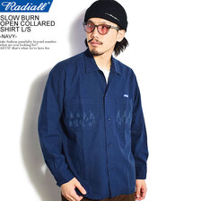 RADIALL SLOW BURN - OPEN COLLARED SHIRT L/S -NAVY- RAD-21SS-SH008画像