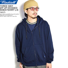 RADIALL THREE WAY - ZIP UP HOODED SWEATSHIRT L/S -NAVY- RAD-21SS-CUT003画像