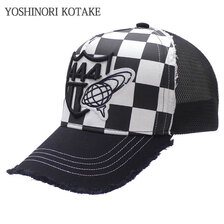 YOSHINORI KOTAKE DESIGN × BEAMS GOLF チェッカー柄 メッシュ キャップ BLACK画像