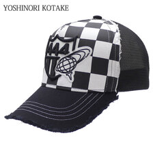 YOSHINORI KOTAKE DESIGN &times; BEAMS GOLF チェッカー柄 メッシュ キャップ BLACK画像