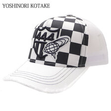 YOSHINORI KOTAKE DESIGN × BEAMS GOLF チェッカー柄 メッシュ キャップ WHITE画像