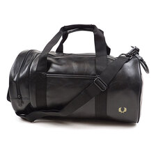 FRED PERRY TONAL PU BARREL BAG BLACK L7223-102画像