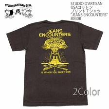 STUDIO D'ARTISAN USAコットン プリントTシャツ "JEANS ENCOUNTERS" 8030B画像