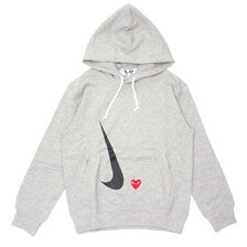 PLAY COMME des GARCONS &times; NIKE MENS NIKE &times; Play Hoodie GRAY画像