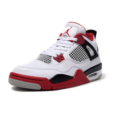 JORDAN BRAND AIR JORDAN 4 RETRO GS WHITE/FIRE RED/BLACK/TECH GREY 408452-160画像
