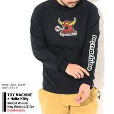 TOY MACHINE &times; Hello Kitty Marked Monster Kitty Ribbon L/S Tee KTMPBLT1画像