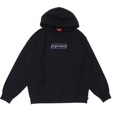 Supreme 21SS KAWS Chalk Logo Hooded Sweatshirt BLACK画像
