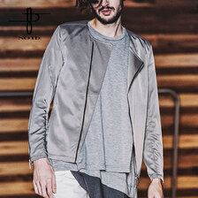 NO ID. BLACK アシンメトリーノーカラーライダースJKT 448006-614B画像