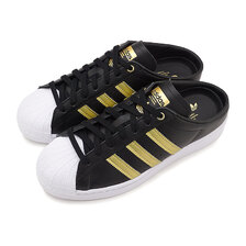 adidas SST MULE W CORE BLACK/GOLD METALLIC/FOOTWEAR WHITE FZ2268画像