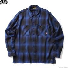 BLUCO OMBRE WORK SHIRTS L/S (BLU-BLK) OL-109TO-021画像